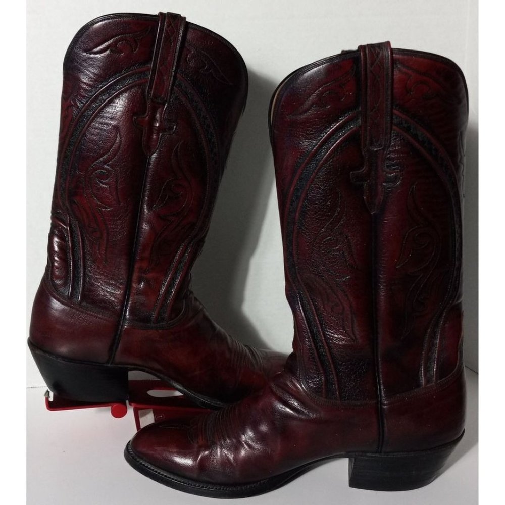 Authentic Lucchese Men's Gavin Leather Cowboy Boots - 10 D - Retails $895 - Gc